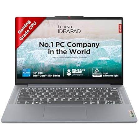 Lenovo IdeaPad Slim 3, Intel Core i5-13420H, 13th Gen, 16GB RAM, 512GB SSD, FHD IPS, 14"/35.56cm, Windows 11, MS Office 21, Grey, 1.3Kg, 83EL003PIN, Alexa Built-in Laptop